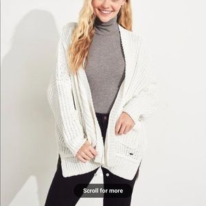 White Chenille Cardigan (Oversized)